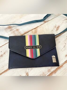 Doctor Who 13th ed. Belt bag police call box crossbody purse faux leather EUC